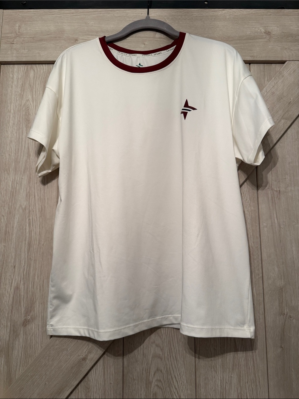 Tuckernuck Sport Cream Short-Sleeve Tee with Maroon Trim